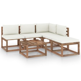 Garden furniture made of 6-piece pallets and impregnated wood cushions by vidaXL, Garden sets - Ref: Foro24-3067430, Price: 3...