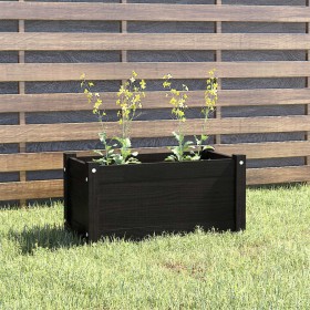 Solid black pine wood planter 60x31x31 cm by vidaXL, Pots and planters - Ref: Foro24-810712, Price: 32,91 €, Discount: %