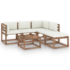 Garden furniture made of 6-piece pallets and impregnated wood cushions by vidaXL, Garden sets - Ref: Foro24-3067442, Price: 3...