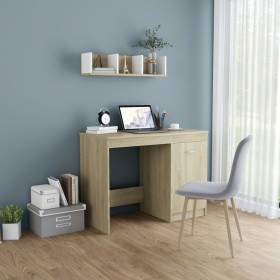 Sonoma oak plywood desk 100x50x76 cm by vidaXL, Desks - Ref: Foro24-801799, Price: 84,07 €, Discount: %