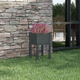 Jardinera de madera maciza de pino gris 40x40x70 cm de vidaXL, Maceteros y jardineras - Ref: Foro24-810793, Precio: 30,20 €, ...