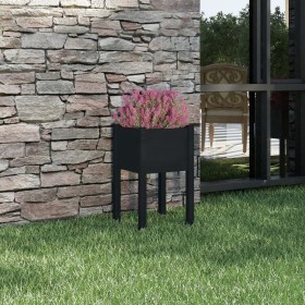 Jardinera de madera maciza de pino negro 40x40x70 cm de vidaXL, Maceteros y jardineras - Ref: Foro24-810797, Precio: 27,35 €,...