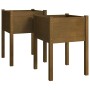 Planters 2 pcs solid honey brown pine wood 50x50x70 cm by vidaXL, Pots and planters - Ref: Foro24-810806, Price: 54,69 €, Dis...