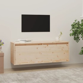 Solid pine wood wall cabinet 100x30x35 cm by vidaXL, Shelves and shelves - Ref: Foro24-813465, Price: 72,75 €, Discount: %