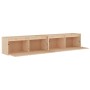 Wandschrank 2 Stk. aus massivem Kiefernholz 100x30x35cm von vidaXL, Regale und Regale - Ref: Foro24-813466, Preis: 119,99 €, ...