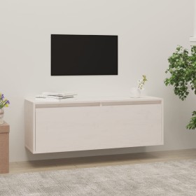 Solid white pine wood wall cabinet 100x30x35 cm by vidaXL, Shelves and shelves - Ref: Foro24-813467, Price: 66,62 €, Discount: %