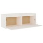 Solid white pine wood wall cabinet 100x30x35 cm by vidaXL, Shelves and shelves - Ref: Foro24-813467, Price: 63,99 €, Discount: %