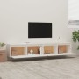 Wall-mounted cabinet, 2 units, solid white pine wood, 100x30x35cm by vidaXL, Shelves and shelves - Ref: Foro24-813468, Price:...