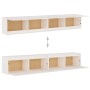 Wall-mounted cabinet, 2 units, solid white pine wood, 100x30x35cm by vidaXL, Shelves and shelves - Ref: Foro24-813468, Price:...