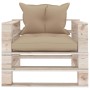 Sofá de palets de jardín con cojines beige madera de pino de vidaXL, Sofás de exterior - Ref: Foro24-3066042, Precio: 90,99 €...