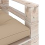 Sofá de palets de jardín con cojines beige madera de pino de vidaXL, Sofás de exterior - Ref: Foro24-3066042, Precio: 90,99 €...