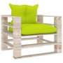 Garden pallet sofa with bright green cushions made of pine wood. by vidaXL, Outdoor sofas - Ref: Foro24-3066050, Price: 80,61...