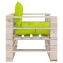 Garden pallet sofa with bright green cushions made of pine wood. by vidaXL, Outdoor sofas - Ref: Foro24-3066050, Price: 80,61...