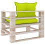 Garden pallet sofa with bright green cushions made of pine wood. by vidaXL, Outdoor sofas - Ref: Foro24-3066050, Price: 80,61...