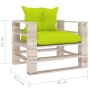 Garden pallet sofa with bright green cushions made of pine wood. by vidaXL, Outdoor sofas - Ref: Foro24-3066050, Price: 80,61...