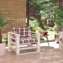 Garden pallet sofa and red checkered pine wood cushions by vidaXL, Outdoor sofas - Ref: Foro24-3066051, Price: 90,16 €, Disco...