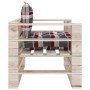 Garden pallet sofa and red checkered pine wood cushions by vidaXL, Outdoor sofas - Ref: Foro24-3066051, Price: 90,16 €, Disco...