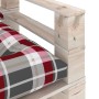 Garden pallet sofa and red checkered pine wood cushions by vidaXL, Outdoor sofas - Ref: Foro24-3066051, Price: 90,16 €, Disco...