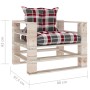 Garden pallet sofa and red checkered pine wood cushions by vidaXL, Outdoor sofas - Ref: Foro24-3066051, Price: 90,16 €, Disco...