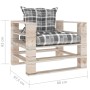 Gartenpalettensofa und Kissen aus grau kariertem Kiefernholz von vidaXL, Outdoor-Sofas - Ref: Foro24-3066052, Preis: 85,51 €,...