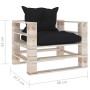 Gartensofa aus Paletten mit Kissen aus schwarzem Kiefernholz von vidaXL, Outdoor-Sofas - Ref: Foro24-3066039, Preis: 90,02 €,...