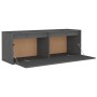 Grauer Wandschrank aus massivem Kiefernholz, 100 x 30 x 35 cm von vidaXL, Regale und Regale - Ref: Foro24-813469, Preis: 67,5...