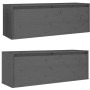 Wall cabinet 2 pcs solid gray pine wood 100x30x35 cm by vidaXL, Shelves and shelves - Ref: Foro24-813470, Price: 118,62 €, Di...