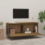 Wandschrank aus massivem Kiefernholz in Honigbraun, 100 x 30 x 35 cm von vidaXL, Regale und Regale - Ref: Foro24-813471, Prei...