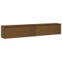 Wall cabinet 2 pcs honey brown pine wood 100x30x35 cm by vidaXL, Shelves and shelves - Ref: Foro24-813472, Price: 129,99 €, D...