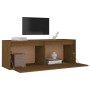 Wandschrank aus massivem Kiefernholz in Honigbraun, 100 x 30 x 35 cm von vidaXL, Regale und Regale - Ref: Foro24-813471, Prei...