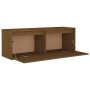 Wandschrank aus massivem Kiefernholz in Honigbraun, 100 x 30 x 35 cm von vidaXL, Regale und Regale - Ref: Foro24-813471, Prei...