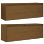 Wall cabinet 2 pcs honey brown pine wood 100x30x35 cm by vidaXL, Shelves and shelves - Ref: Foro24-813472, Price: 129,99 €, D...