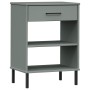 Console cabinet metal legs solid pine wood gray OSLO by vidaXL, Side tables - Ref: Foro24-351001, Price: 46,09 €, Discount: %