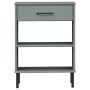 Console cabinet metal legs solid pine wood gray OSLO by vidaXL, Side tables - Ref: Foro24-351001, Price: 46,09 €, Discount: %