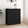 Solid black pine wood sideboard 70x35x80 cm by vidaXL, Sideboards - Ref: Foro24-813753, Price: 132,51 €, Discount: %