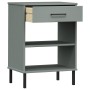 Console cabinet metal legs solid pine wood gray OSLO by vidaXL, Side tables - Ref: Foro24-351001, Price: 46,09 €, Discount: %