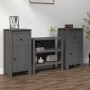 Display cabinets 2 units solid pine wood gray 40x35x80 cm by vidaXL, Sideboards - Ref: Foro24-813759, Price: 90,48 €, Discoun...