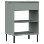 Console cabinet metal legs solid pine wood gray OSLO by vidaXL, Side tables - Ref: Foro24-351001, Price: 46,09 €, Discount: %