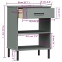 Konsolenschrank, Metallbeine, massives Kiefernholz, grau OSLO von vidaXL, Seitentische - Ref: Foro24-351001, Preis: 46,09 €, ...