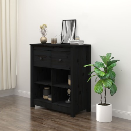 Aparador de madera maciza de pino negro 70x35x80 cm de vidaXL, Aparadores - Ref: Foro24-813768, Precio: 68,16 €, Descuento: %