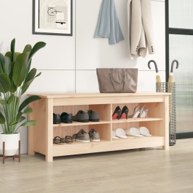 Solid pine wood shoe bench 110x38x45.5 cm by vidaXL, Shoe racks and shoe organizers - Ref: Foro24-813774, Price: 73,28 €, Dis...