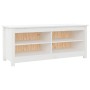 Shoe bench solid white pine wood 110x38x45.5 cm by vidaXL, Shoe racks and shoe organizers - Ref: Foro24-813775, Price: 78,96 ...