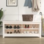 Shoe bench solid white pine wood 110x38x45.5 cm by vidaXL, Shoe racks and shoe organizers - Ref: Foro24-813775, Price: 78,96 ...