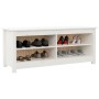 Shoe bench solid white pine wood 110x38x45.5 cm by vidaXL, Shoe racks and shoe organizers - Ref: Foro24-813775, Price: 78,96 ...