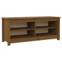 Banco zapatero madera maciza de pino marrón miel 110x38x45,5 cm de vidaXL, Zapateros y organizadores de calzado - Ref: Foro24...