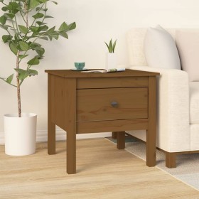 Solid pine wood side table in honey brown color, measuring 50x50x49 cm. by vidaXL, Side tables - Ref: Foro24-813800, Price: 3...