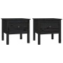 Mesa auxiliar 2 uds de madera maciza de pino negro 50x50x49 cm de vidaXL, Mesas auxiliares - Ref: Foro24-813803, Precio: 60,1...