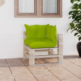 Gartenecksofa aus Paletten mit Kissen aus Kiefernholz von vidaXL, Outdoor-Sofas - Ref: Foro24-3066065, Preis: 106,99 €, Rabat...