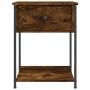 Smoked oak engineered wood bedside table 44x45x58 cm by vidaXL, Nightstands - Ref: Foro24-825847, Price: 38,82 €, Discount: %