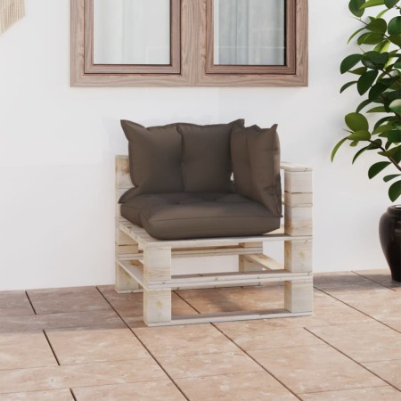 Pallet garden corner sofa with pine wood cushions by vidaXL, Outdoor sofas - Ref: Foro24-3066056, Price: 105,85 €, Discount: %